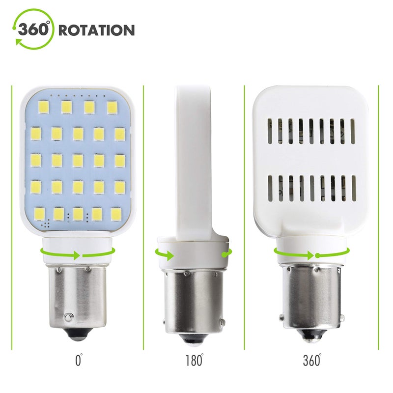Leisure LED مصباح LED داخلي للسيارات الترفيهية 4 حزمة لمبة دوارة فائقة السطوع 312 لومن 1141 1156 BA15S 24-SMD لمبة مقطورة 10-30 فولت أبيض بارد (4 حزمة) - Image 3